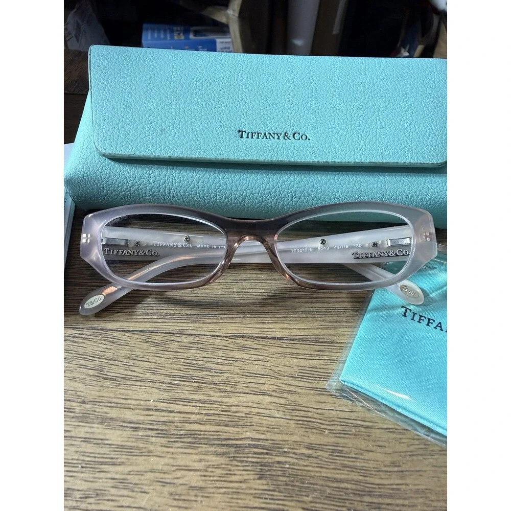 Tiffany & Co TF 2012-B Eyeglasses FRAMES 8001 Pink White Rhinestone 49-16-130